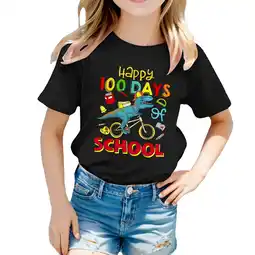 Walmart ZPWKLM Cute Shirt For Toddler Printed Round Neck Short Sleeved Shirt Blouse For Newborns size 3-4T offer