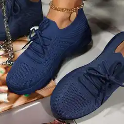 Walmart Tawop Shoes Women Slip On Shoes Women Casual Sneaker Lace-Up Breathable Mesh Blue Size 4.5 offer