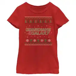 Walmart Girl's Guardians of the Galaxy Holiday Special Christmas Sweater Print Graphic Tee Red X Large offer