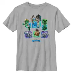 Walmart Boy's Minecraft Legends Watercolor Mobs Graphic Tee Athletic Heather Medium offer