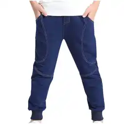 Walmart AherBiu Boys Clothes High Waisted Cinch Bottom Sweatpants Joggers Athletic Sports Pants with Pockets offer