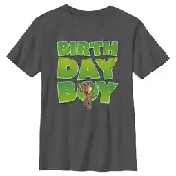 Walmart Boy's Guardians of the Galaxy Birthday Boy Dancing Groot Graphic Tee Charcoal Heather X Large offer