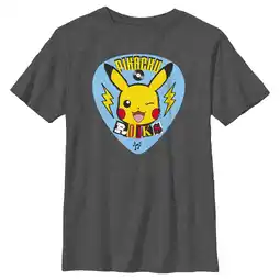 Walmart Boy's Pokemon Pikachu Rocks Graphic Tee Charcoal Heather Medium offer