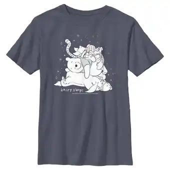 Walmart Boy's Winnie the Pooh Beary Sleepy Graphic Tee Navy Blue Heather Medium offer