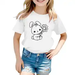 Walmart ZPWKLM ZPWKLM Tees For Cute Graphic Print Soft Organic Short Sleeve Blouse For Toddlers size 3-4T offer
