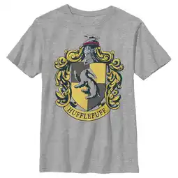 Walmart Boy's Harry Potter Hufflepuff Gold Crest Graphic Tee Athletic Heather Medium offer