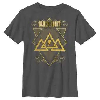 Walmart Boy's Black Adam Triangle Strategy Graphic Tee Charcoal Heather Large offer