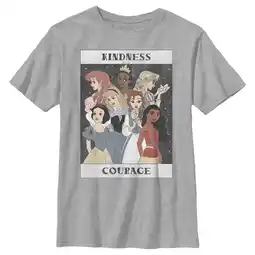 Walmart Boy's Disney Princesses Kindness and Courage Poster Graphic Tee Athletic Heather Medium offer