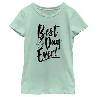 Walmart Girl's Minnie Mouse Best Day Ever Logo Graphic Tee Mint Small offer