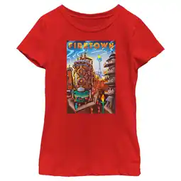Walmart Girl's Elemental Firetown Poster Graphic Tee Red X Large offer