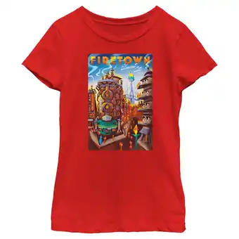 Walmart Girl's Elemental Firetown Poster Graphic Tee Red X Large offer