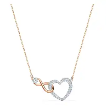 Walmart Swarovski Crystal, Infinity Heart Necklace, White, Mixed Metal Finish, 5518865 offer