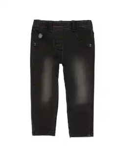 Walmart boboli girls Denim Fleece Pant, 18M, Black offer