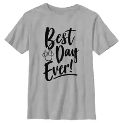 Walmart Boy's Minnie Mouse Best Day Ever Logo Graphic Tee Athletic Heather Medium offer