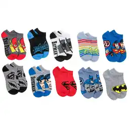 Walmart DC Justice League Assorted Boy's No Show Socks 10-Pack offer