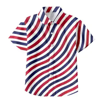 Walmart ZPWKLM ZPWKLM Tees For Newborn Short Sleeve Independence Day Prints Trendy Blouse For Kids size 3-4T offer
