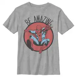 Walmart Boy's Marvel Spider-Man Be Amazing Graphic Tee Athletic Heather Medium offer