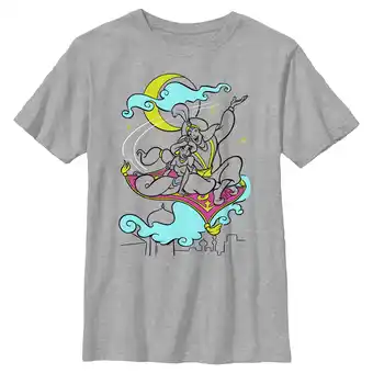 Walmart Boy's Aladdin Couple on Carpet Graphic Tee Athletic Heather Medium offer