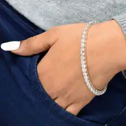 Walmart 6 Ct Round Cut Lab Created Diamond Tennis Women's Bracelet 14k White Gold Plated 7 INCH offer