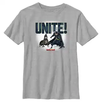 Walmart Boy's DC League of Super-Pets Batman and Ace Unite Graphic Tee Athletic Heather Medium offer