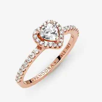 Walmart PANDORA Sparkling Elevated Heart Ring, 14k Rose Gold with Cubic Zirconia, Includes Gift Box offer