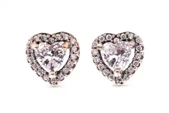 Walmart PANDORA Elevated Heart Stud Earrings - 298427C01 offer