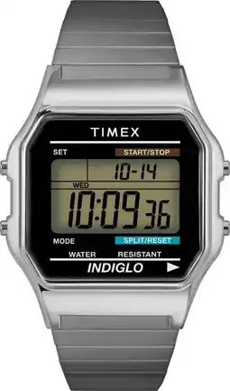 Walmart Indigo by Timex Men's Adult Stainless Steel Expansion Band Wristwatch, Silver offer