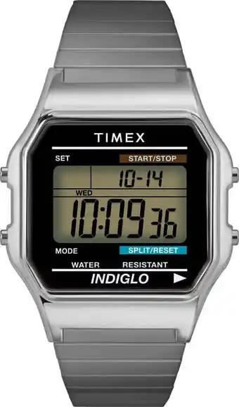 Walmart Indigo by Timex Men's Adult Stainless Steel Expansion Band Wristwatch, Silver offer