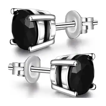 Walmart Paris Jewelry 14k White Gold Round Created Black Diamond Stud Earrings Gift for Men & Women offer