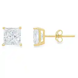 Walmart Paris Jewelry 0.5 Ct Princess Cut Lab-Grown Diamond Stud Earrings, 14k Yellow Gold offer