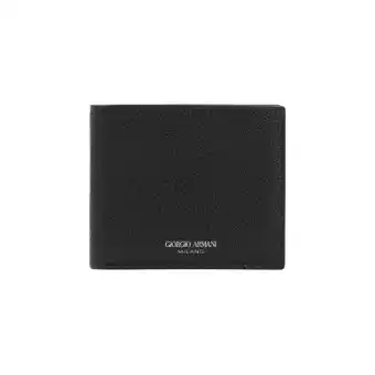 Walmart Giorgio Armani Men's Black Calf Leather Bi-Fold Wallet Black offer