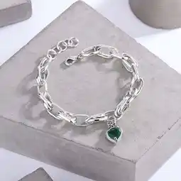 Walmart 925 Sterling Silver Crown Love Emerald Charm Bracelet Silver Bracelets For Women offer