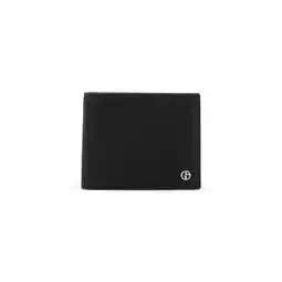 Walmart Giorgio Armani Men's Black Calf Leather Wallet With Logo Black offer