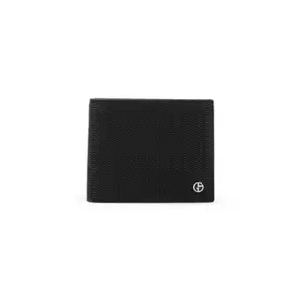 Walmart Giorgio Armani Men's Black Calf Leather Wallet With Logo Black offer