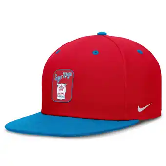 Walmart Men's Nike Red/Blue Miami Marlins City Connect Patch Performance Fitted Hat offer