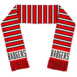 Walmart Men's Top of the World Red Wisconsin Badgers Tow Triple Down Knit Scarf offer