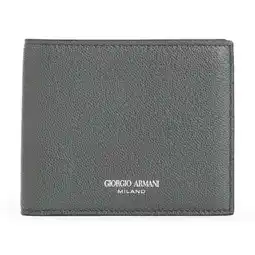 Walmart Giorgio Armani Men's Dark Green Calf Leather Bi-Fold Wallet Green offer