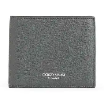 Walmart Giorgio Armani Men's Dark Green Calf Leather Bi-Fold Wallet Green offer