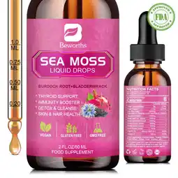 Walmart Beworths 3000mg Irish Sea Moss Liquid Drops, Support Immunity Booster, Joint & Thyroid, 2.03oz offer
