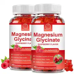 Walmart (2 Pack)Magnesium Glycinate Gummies 500mg,for Relax,Sleep & Heart Health,60 Raspberry Gummies offer