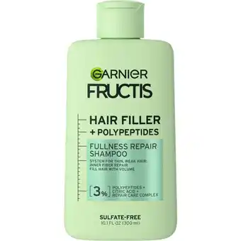 Walmart Garnier Fructis Hair Filler Fullness Repair Shampoo for Thin and Weak Hair, 10.1 fl oz offer