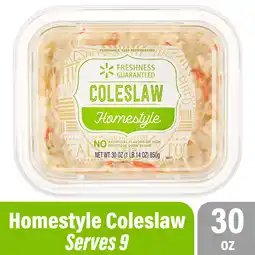 Walmart Freshness Guaranteed Homestyle Cole Slaw, 30 oz Tub (Refrigerated) offer
