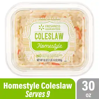 Walmart Freshness Guaranteed Homestyle Cole Slaw, 30 oz Tub (Refrigerated) offer