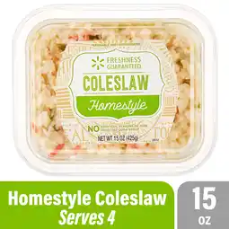 Walmart Freshness Guaranteed Homestyle Cole Slaw, 15 oz Small Tub (Refrigerated) offer