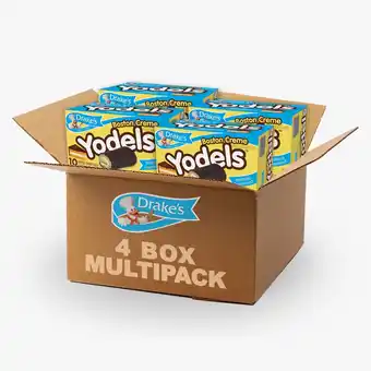 Walmart Drake's Boston Crme Yodels, 40 Boston Crme Filled Cake Rolls (4 Boxes), 44.8 oz offer