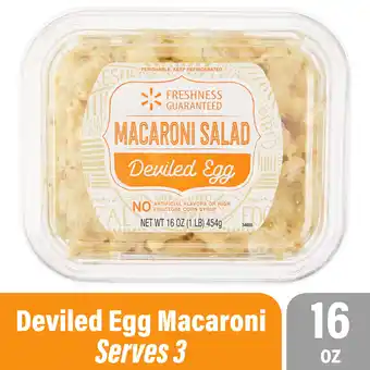 Walmart Freshness Guaranteed Premium Ready-to-Eat Deviled Egg Macaroni Salad, 16 oz Small Tub (Refrigerated) offer