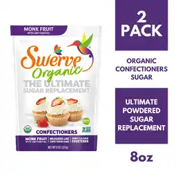 Walmart Swerve Organic Monk Fruit Blend Confectioners Sugar Replacement Sweetener, 8 Ounce (Pack of 2) offer