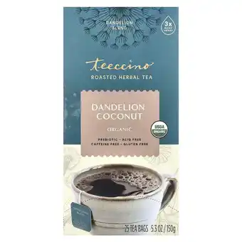 Walmart Teeccino Roasted Herbal Tea, Dandelion Coconut, Caffeine Free, 25 Tea Bags, 5.3 oz (150 g) offer