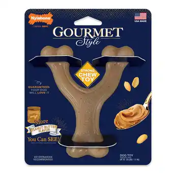 Walmart Nylabone Gourmet Style Strong Wishbone Dog Chew Toy Peanut Butter Small/Regular - up to 25 Ibs offer