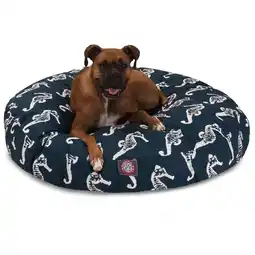 Walmart Majestic Pet | Sea Horse Round Pet Bed For Dogs, Removable Cover, Navy, Large offer